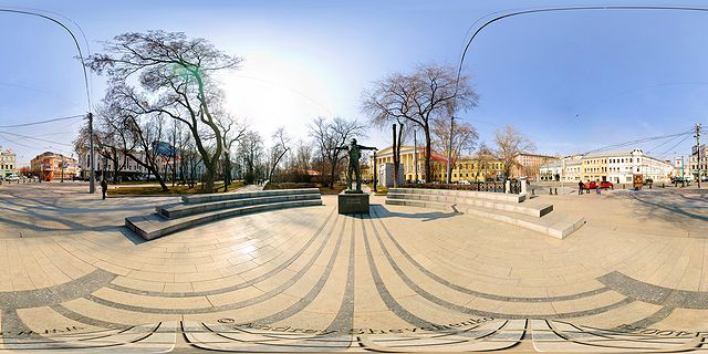 Vladimir Vysitsky monument Moscow 360 panorama