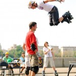 Roller style jump photo rollerblading